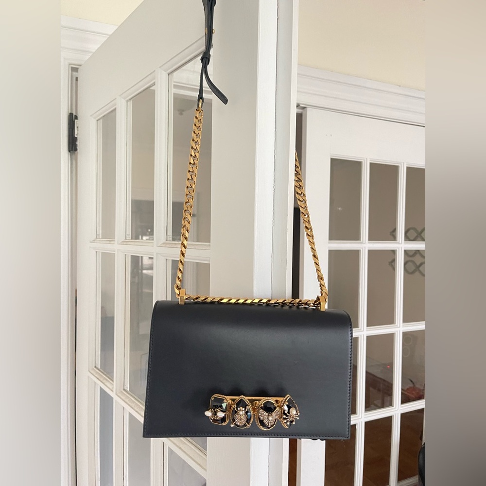 Alexander McQueen Women's Jewelled Satchel in Black